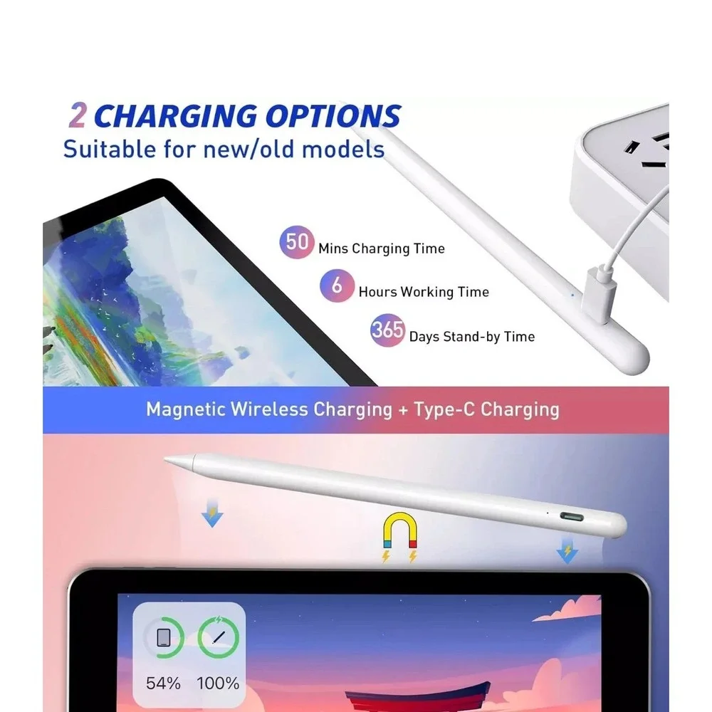 WENKIA Wireless Charging Stylus Pen for iPad with Bluetooth Magnetic 1270Rck